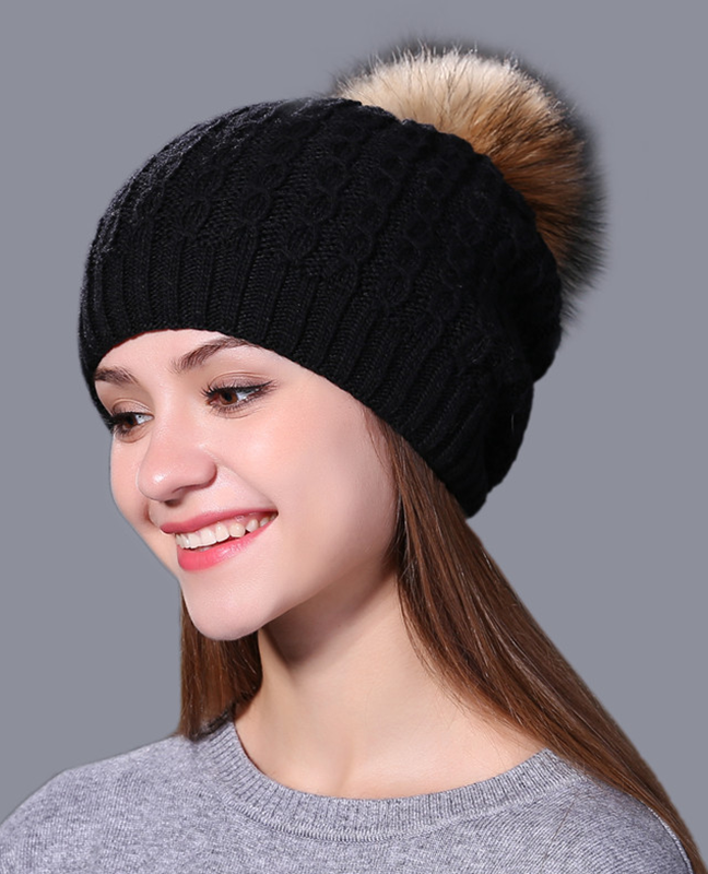 Real mink fur Knitted hat Real mink fur Knitted hat
