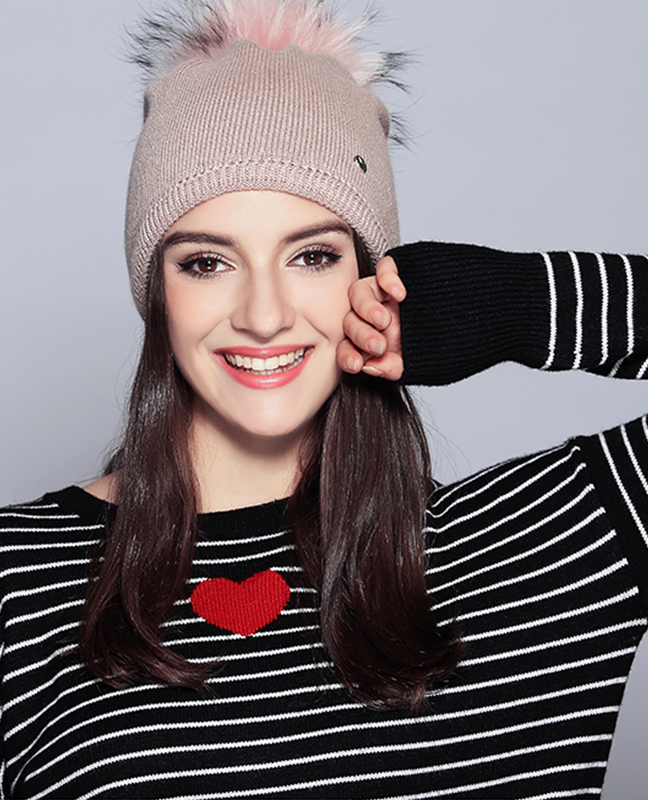 Elegant Raccoon Fur Double Layer Beanie Elegant Raccoon Fur Double Layer Beanie