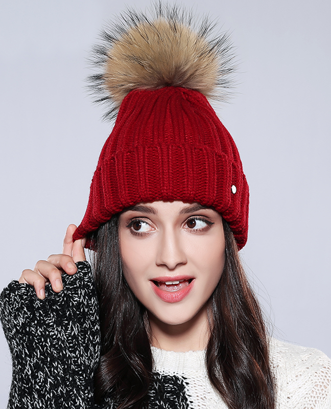 Wool Raccoon Fur Beanie Wool Raccoon Fur Beanie