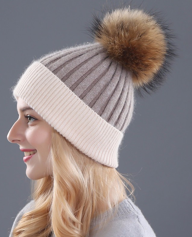 Rhinestone Natural Fur Beanie Rhinestone Natural Fur Beanie