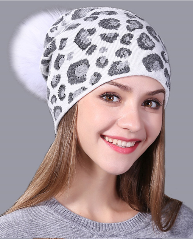 Leopard Print Knitted Winter Hat Leopard Print Knitted Winter Hat