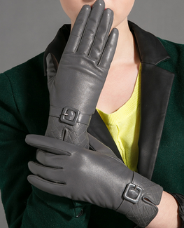Premium Goatskin Grey Leather Glove